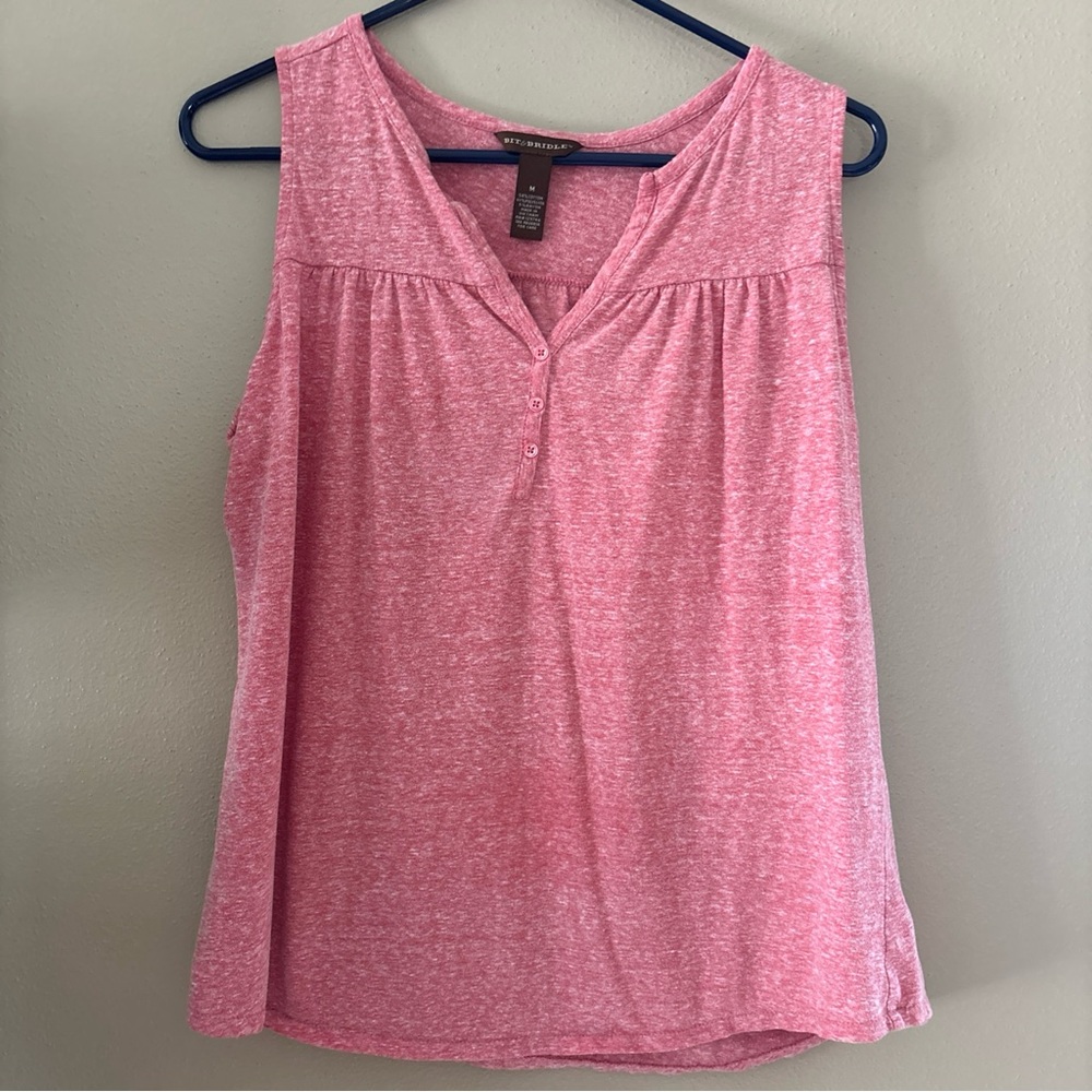 Bit & Bridle Pink Relaxed Tank Top